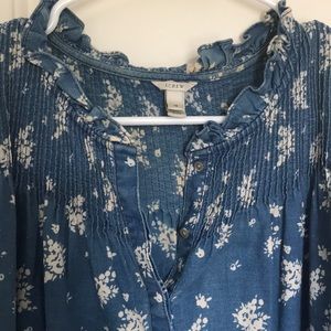 Floral chambray J. Crew top (10)